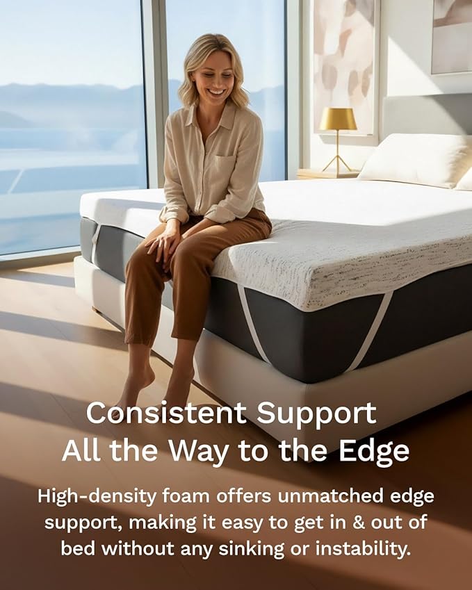 ViscoSoft 2 Inch Memory Foam Mattress Topper King - Select High Density Ventilated Mattress Pad - Premium Removable Rayon Cover