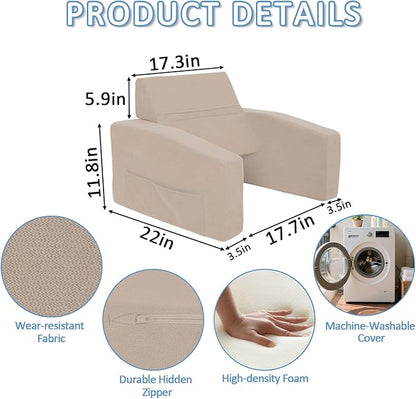 Lap Desk Pillow with Removable Cover Adjustable Angle Gaming & Machine Washable Reading Pillow for Adults Multipurpose Laptop Bed Tray with Arms for Working