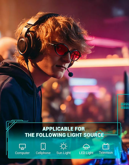 TIJN Olisa Blue Light Blocking Glasses for Women Men,Oval Glasses Frame Bluelight Glasses for Gaming/Computer/Screen
