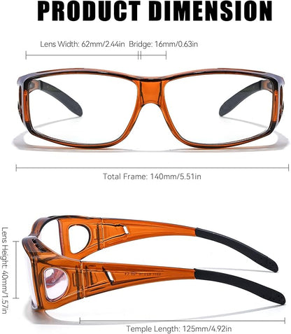 LVIOE Fit Over Blue Light Blocking Glasses and Computer Eyewear- Wear Over Prescription Glasses/Reading Glasses/RX Glasses
