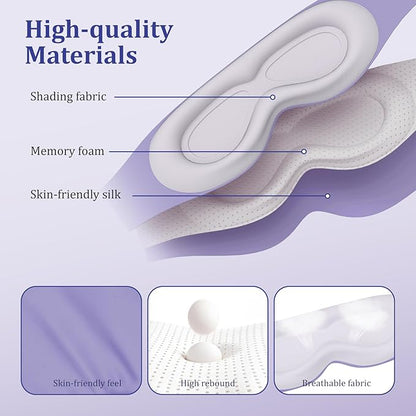 Silk Sleep Mask for Women & Men - 2 Pack Eye Masks for Sleep, 100% Blackout Sleeping Mask, 3D Zero Pressure Side Sleeper Night Blindfold Eye Cover for Travel Nap Couple (Purple & Blue)