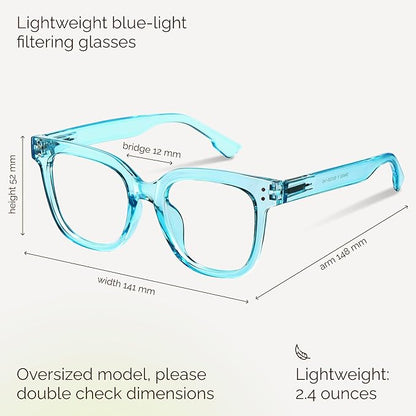 miyya Blue Light Glasses for Women & Men – Oversized UV & Blue Light Blocker Chunky Frames, Stylish Eyewear Accessories