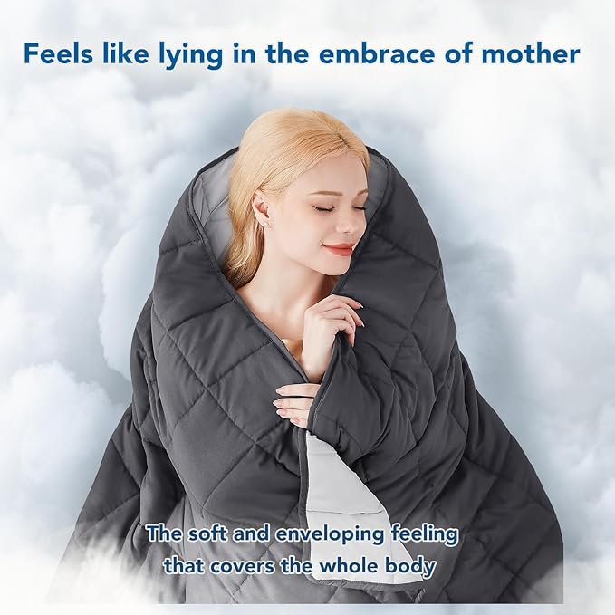 Topcee Weighted Blanket for Adults (15 lbs, 60" x 80") Queen Size Soft Cooling Heavy Blanket Sleeping, Apply to 130-160 lbs Body, Thick Breathable Blanket with Glass Bead, Easy Care