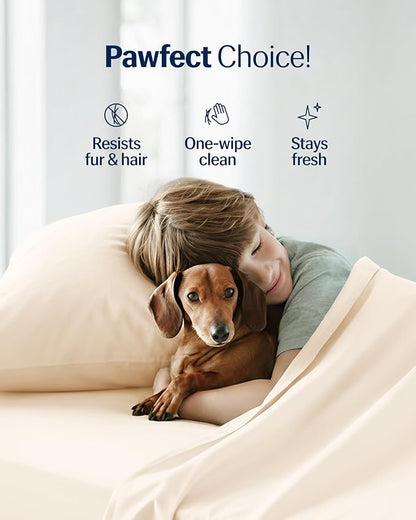 REST® Evercool®+ Starter Sheet Set, Twin, Snow Ivory, Breathable Bed Sheets for Hot Sleeper and Night Sweats, with Pillowcases, Ionic+ Self-Cleaning Silver Yarn for Sensitive Skin, 3PCS No Flat Sheet