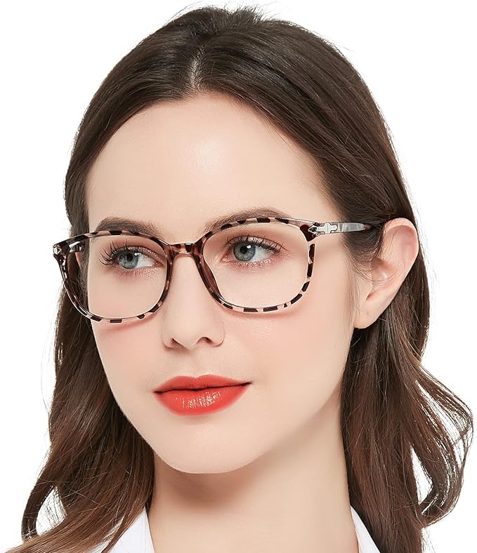 MARE AZZURO Blue Light Blocking Reading Glasses Women Trendy Square Computer Readers 1.00 1.25 1.50 1.75 2.00 2.25 2.50 2.75 3.00 3.50 4.00 5.00 6.00 (Leopard, 500)