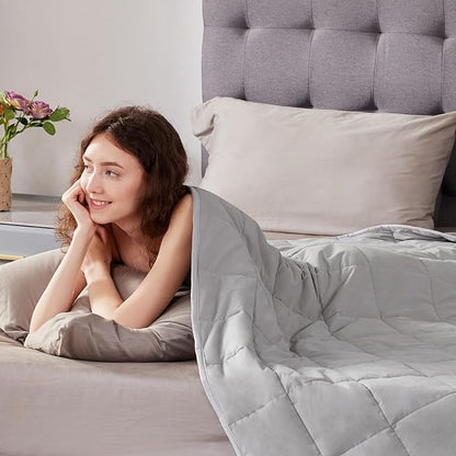 anfie Weighted Blanket King/Queen Size for Adults (80"x87" 20lbs Grey),Cooling Heavy Blanket for Sleeping Perfect for 190-210 lbs, Breathable Blanket for Adults & Couple All Season, Machine Washable