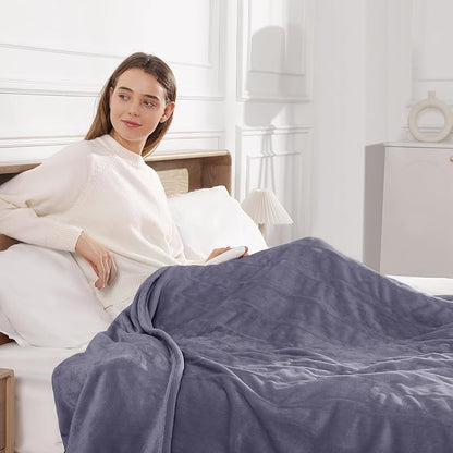 Heated Blanket Full Size Electric Blanket 72" X 84" with 5 Heating Levels & 10 Hours Auto Off, Double-Sided Premium Flannel Heating Blanket, ETL & FCC Certified, Machine Washable, Warm Gift