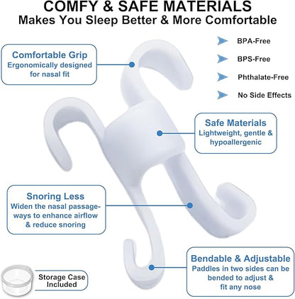 Nasal Dilators for Sleeping & Breathing - 4 Pack Anti Snoring Nose Clip to Improve Airflow & Snoring - Nose Opener Anti Snoring Devices for Men and Woman