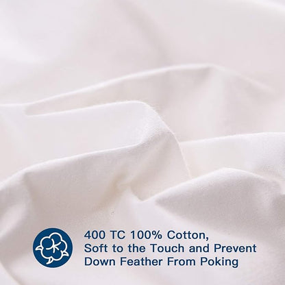 ELEMUSE Full Size Extra Thick Fusion Goose Down Feather Filled Mattress Topper, Plush Fluffy Double Layer Pillowtop Mattress Pad Cover, Soft Featherbed with 8-21 Inch Deep Pocket