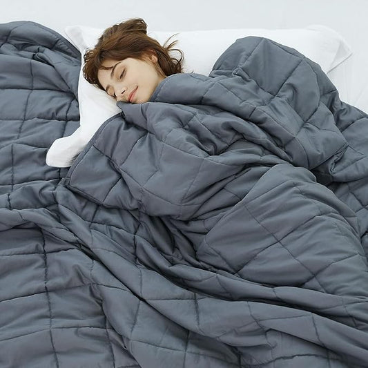 Weighted Idea Weighted Blankets for Adults (Dark Grey,48"x72",20lbs) Breathable Twin Blanket with Premium Glass Beads Heavy Soft Throw Blanket for All-Season