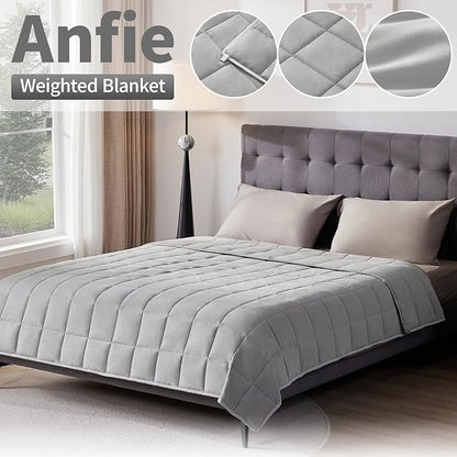 Weighted Blanket Queen/King Size (80"x87" 17lbs),Ultra Soft and Cozy Cooling Weighted Blanket for Adult,Heavy Blanket with Machine Washable Soft Blanket, Stone Grey