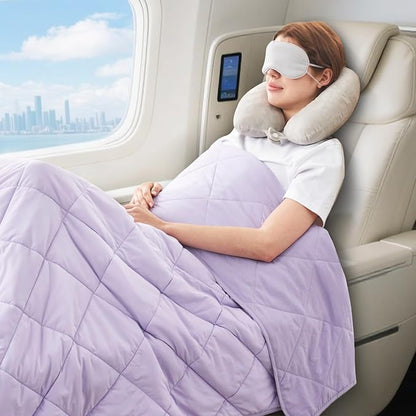 Cozy Bliss Cooling Blanket for Hot Sleepers Queen Size, Q-Max 0.4 Cooling Comfort, Cold Blankets for Night Sweats Sleeping, Ultra-Cool Lightweight Breathable Blanket for Bed, Purple
