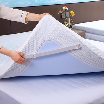 Queen Mattress Topper, Queen Memory Foam Mattress Topper 3 Inch High Density Mattress Pad Comfort Cooling, Bed Topper with Removable Cover, 4 Elastic Straps White, CertiPUR-US Certified
