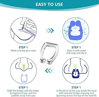 6PCS Anti Snoring Devices - Silicone Magnetic Anti Snoring Nose Clip, Snore Stopper - Comfortable Nasal to Relieve Snore, Stop Snoring for Men and Women