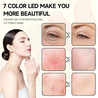 Shyineyou Red Light Therapy for Body, 7 Colors LED Red Light Therapy Lamp with Base Timer, Deep 7 Color Therapy Device for Face, Leg, Knee, Back（7 Color）