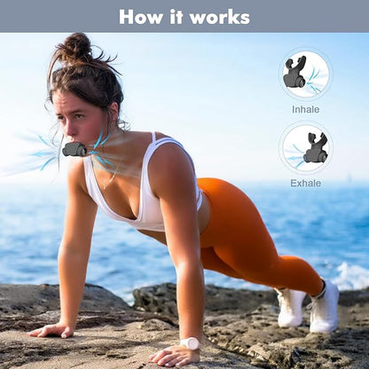 Breathing Exercise Device, Compact Guided Breathing Exercise Device for Sports, Performers, Singers, Hikers, Yoga, Mountain Climbers