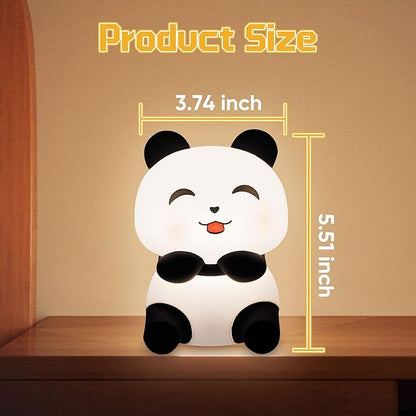 TLAOTNIY Squishy Cute Panda Night Light,Voice Controlled Light with 4 Color Modes Soft Silicone USB Charging Panda Lamp for Kids Room,Novelty Animal Night Lamp for Decor (B-1pack)