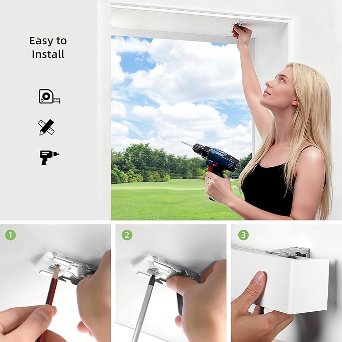ZSTARR Motorized Smart Blind for Window with Remote Control, Automatic Blackout Roller Shade Customizable Size,with Valance Child Safety Rechargeable Battery Blinds (Medium Khaki)