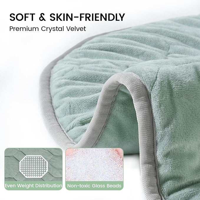 immtree Weighted Heating Pad for Period Cramps, 29" x 24" Extra Large Electric Heated Pads 7 lbs, Back Shoulder Knee Abdomen Pain Relief, Soft Warm Heavy Lap Blanket, Christmas Gift, Grey Green