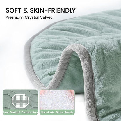 immtree Weighted Heating Pad for Period Cramps, 29" x 24" Extra Large Electric Heated Pads 7 lbs, Back Shoulder Knee Abdomen Pain Relief, Soft Warm Heavy Lap Blanket, Christmas Gift, Grey Green