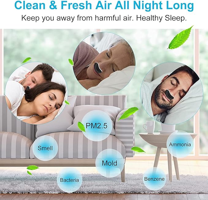 Electric Anti-Snoring Device - Gentle Physical Intervention Helps Reduce Snoring Improves Sleep Quality Portable Rechargeable Design Unisex Solution for All Nose Shapes