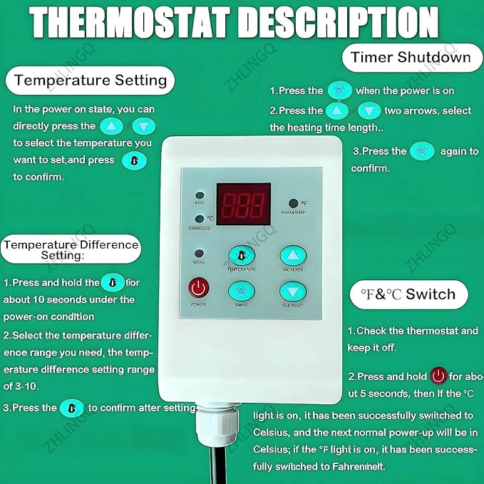 IBC Tote Heater Blanket, IBC Container Heater, IBC Tote Freeze Protection, Smart Temperature Control up to 150°C, IBC Tote Blanket with Thermostat, Barrel Heating Equipment Black-55Gallon/200L