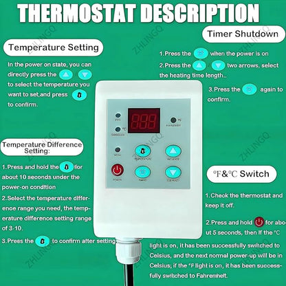 IBC Tote Heater Blanket, IBC Container Heater, IBC Tote Freeze Protection, Smart Temperature Control up to 150°C, IBC Tote Blanket with Thermostat, Barrel Heating Equipment Black-55Gallon/200L