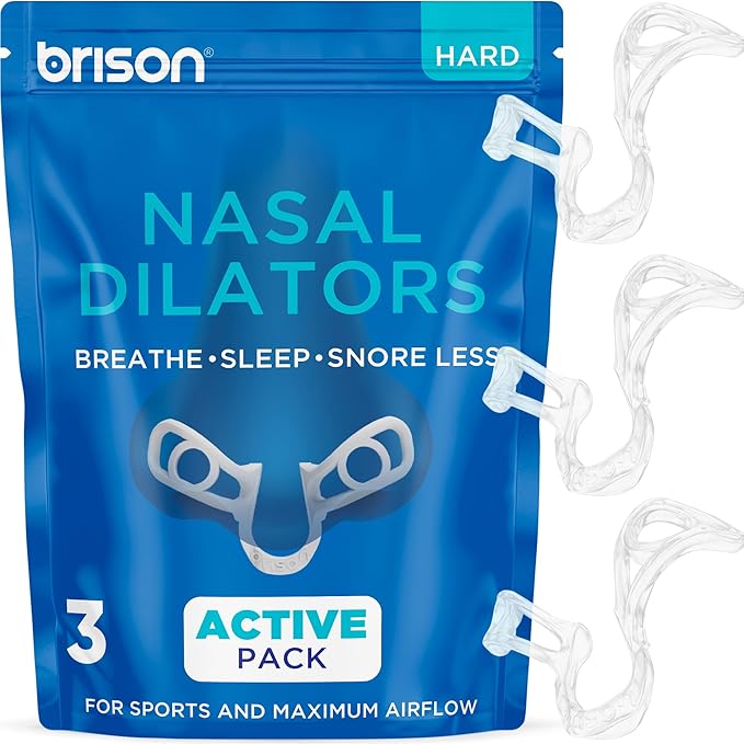 Brison Nasal Dilators for Breathing and Sleeping - 3 Pack Anti Snoring Nose Vents Opener for Better Breathing Sleep ing and Activity Improves Airflow - Hard, Transparent
