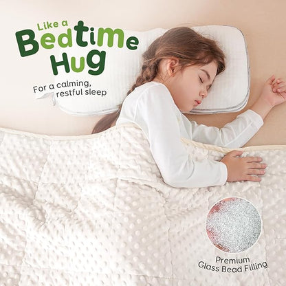 Sivio Weighted Blanket 5lbs, 36 x 48inches, Soft and Cozy Cooling Heavy Blanket for All-Season, Calm Sleeping and Nap, Suit for Car, School and Home, Machine Washable, White