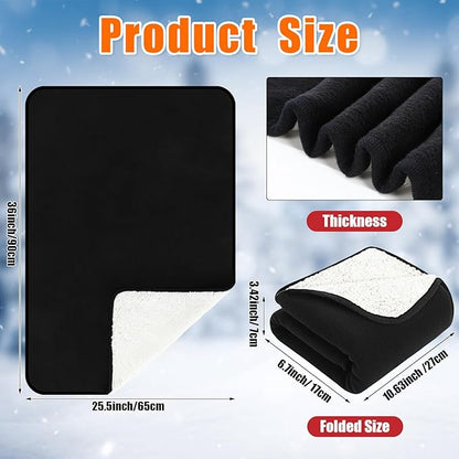 Tuanse 2 Pcs USB Heated Blanket 25"x35" Small Portable 5v 3 Setting Electric Blanket with Timer and Temperature Controller Winter Wearable Recharge Throw for Travel Home(Black)