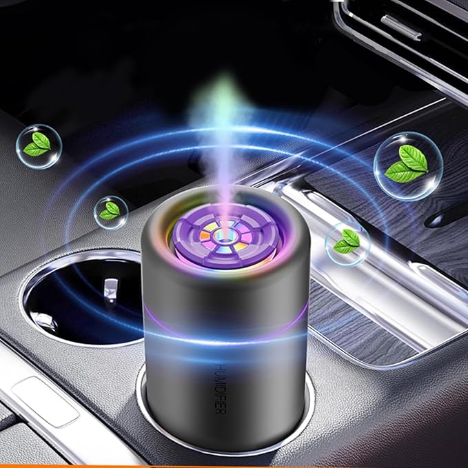 Mini Humidifier, USB Personal Desktop Humidifier for RV, Office, Bedroom etc. Auto Shut-Off, 2 Mist Modes, Super Quiet (Black)