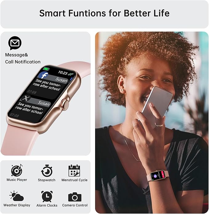 Health Fitness Tracker, Smart Watch with 24/7 Heart Rate and Blood Oxygen Monitor, Sleep Tracker with IP68 Waterproof, Activity Tracker Pedometer Step Counter for Women Men