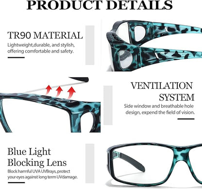 LVIOE Fit Over Blue Light Blocking Glasses and Computer Eyewear- Wear Over Prescription Glasses/Reading Glasses/RX Glasses