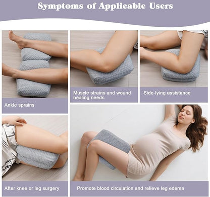 Knee Pillow for Side Sleepers, Leg and Ankle Support Pillow for Hip Pain Smooth Spine Alignment for Better Sleep, Ideal Pillows for Side Sleeping Knee and Back Pain Relief, Light Gray