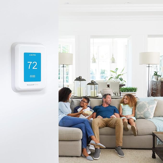 Honeywell Home T9 WiFi Smart Thermostat, Smart Room Sensor Ready, Touchscreen Display, Alexa and Google Assist (Renewed)