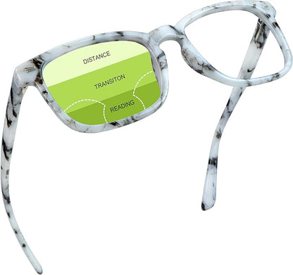 YEIN Progressive Multifocus Reading Glasses, Spring Hinge Blue Light Blocking Glasses for Women Men, No Line Multifocal Readers with Clear Lenses (+0.50/+2.75 magnification)