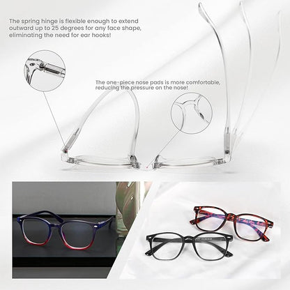 BLS BLUES Reading Glasses for Women for Home, Office & Driving - HD Clear Readers with Blue Light Blocking Protection