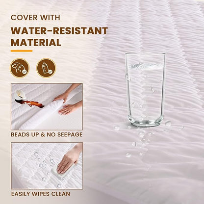Bearhug Electric Heated Mattress Pads Queen Size Dual Controllers 60”×80” Waterproof Bed Warmer 21” Deep Pocket 10 Heat Settings 12-Hour Timer Machine Washable White