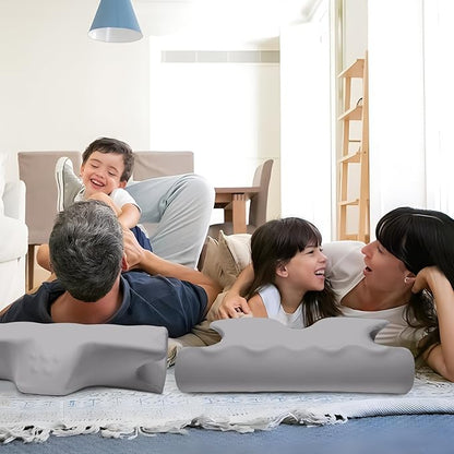 Cervical Pillow for Neck Pain Relief, Cooling Contour Memory Foam Pillows Support Odorless Ergonomic Neck Pillow Adjustable Orthopedic Bed Pillow for Side Back Stomach Sleeper,1 Pack (Grey)