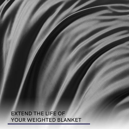 YnM Exclusive Cooling Duvet Cover for Weighted Blankets (Dark Grey, 80''x87'')