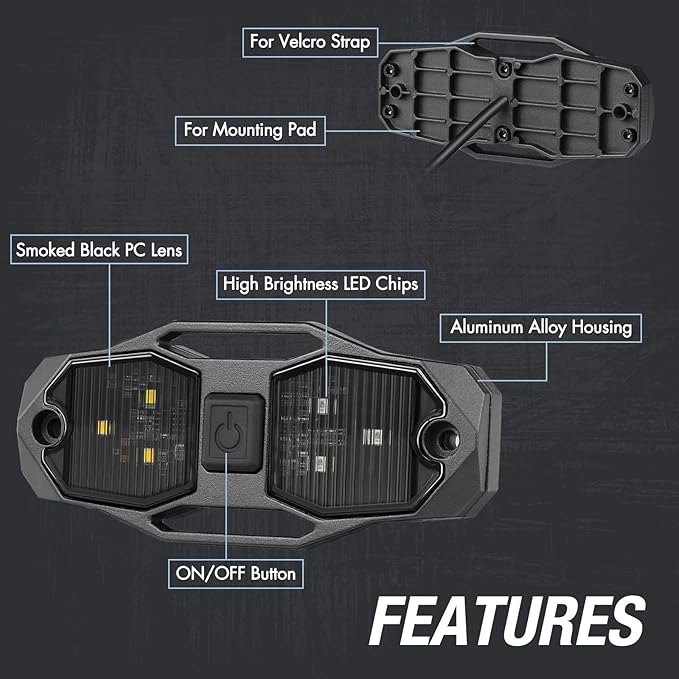 ACEC SHOP UTV Dome Light, Universal Roll Bar LED Dome Light Utility Roll Cage Lights UTV Interior Lights Courtesy Lighting Roll Bar Mount LED Light for UTV Polaris RZR SXS Ranger Truck - White/Red