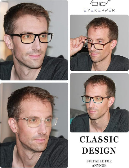 Eyekepper 2 Pack Computer Reading Glasses Blue Light Blocking Readers for Men Women, Transparent