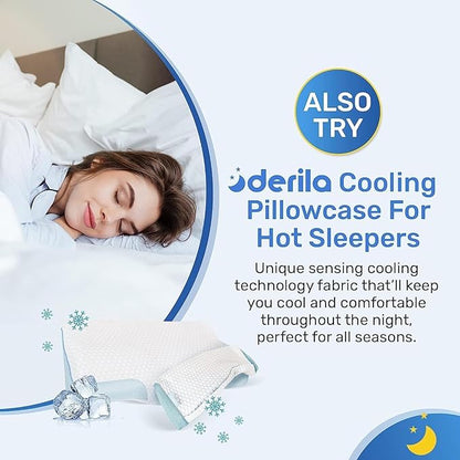 Derila Queen Size Pillowcase | Designed to Keep Your Memory Foam Pillow Covered and Protected with This Crisp, Clean, White Pillowcase Made from Premium Materials
