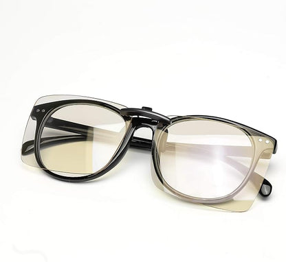 Vyzia Blue Light Blocking Clip-on Computer Lenses for Women and Men | Fits Over Glasses | Reduce Eye Strain, and Sleep Better | Anti-Blue Light Filter Clip for Dry Eyes Relief, and Digital Screens Use