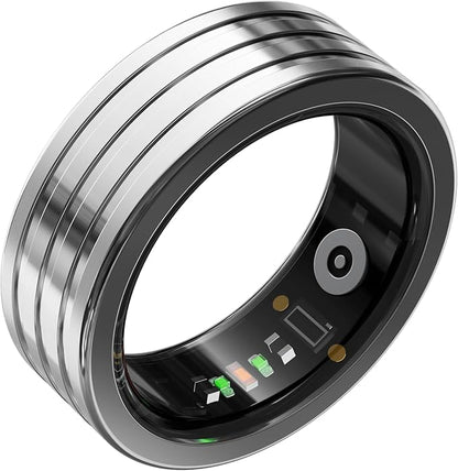 3Plus Loop - Smart Ring - Titanium - No App Subscription - Meditation Coach - Sleep Tracking - Heart Rate - Fitness w/Assisted GPS - Swim 5ATM - Up to 4 Days of Battery Life (Silver, US 6)