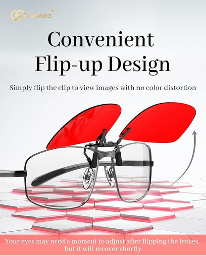 Goiteia Red Clip on Blue Light Blocking Glasses for Sleep-Block Blue & Green Light-Fast and Sound Sleep/Relieve Eye Strain
