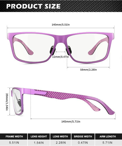 ANYLUV Blue Light Blocking Glasses Men Computer Gaming Glasses Lightweight Al-Mg Metal Anti Eyestrain Eye Protection