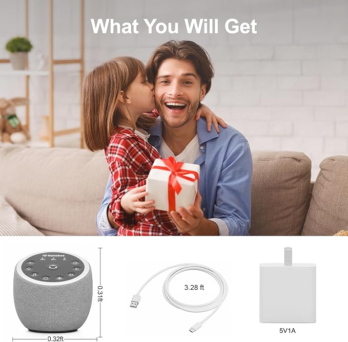 White Noise Sound Machine for Sleeping, 388 Soothing Sounds, Cocoon Pro 2 Smart APP Control, Custom Buttons Non Looping Sounds Bedside Dimmable Clock Night Light, for Adults Baby Kids Lullaby