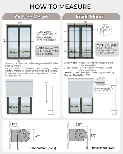Motorized Roller Shade with Remote Control, 100% Blackout Electric 21-110” Width Blinds for Windows with Alexa Google Home, Rechargeable Smart Automatic Customized Size（Waterproof-Black）