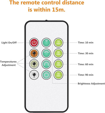 RscCleaner Light Therapy Lamp®, Happy Sun Lamp 10000 Lux with 3 Color Temperatures, Adjustable Brightness,Timer & Memory Function, Happy Sunlight Lamp with Remote Control for Home Office Decoration